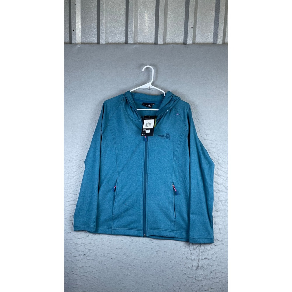 Wild Kiwi Micro Fleece Hoodie Mens M Blue NEW 181MF Full Zip Outdoor Adventure